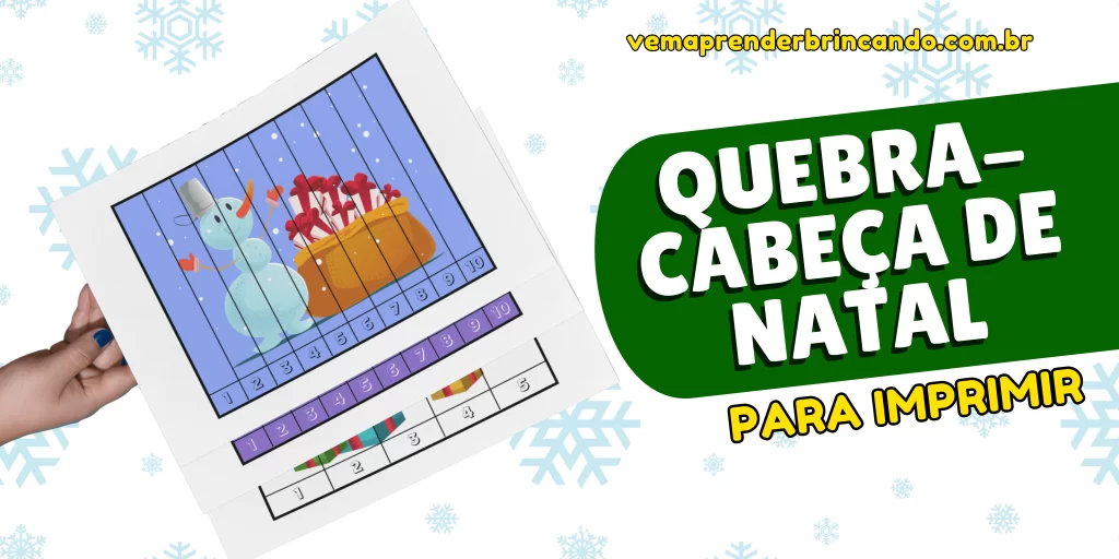 JOGO EDUCATIVO - 12 QUEBRA-CABEÇAS DE NATAL PARA RECORTAR E